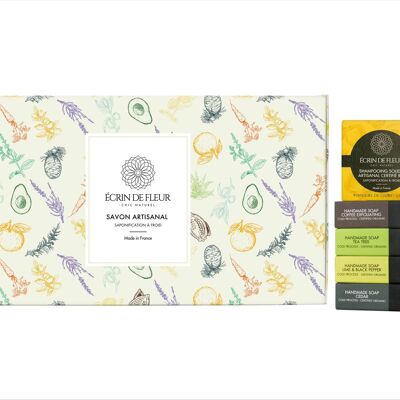 Cedro 90g/Lima y Negro 90g/Árbol de Té 90g/Exfoliante de Café 90g/Jabón Champú - cedro 55g