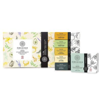 Handmade Soap Gift Set - 6 Pack ( Cedar, Aloe Vera, Shea Butter, Almond, Argan, Mandarine )