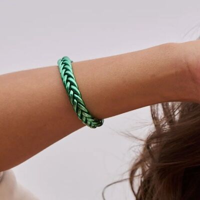 Brazalete budista trenzado azul verdoso