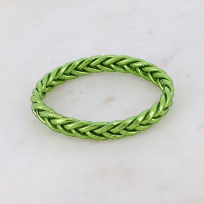 Olive braided Buddhist bangle