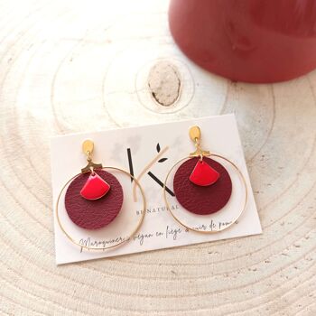 Boucles d'oreilles en cuir de pomme végan Julia 8