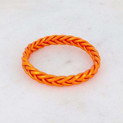Orange braided Buddhist bangle
