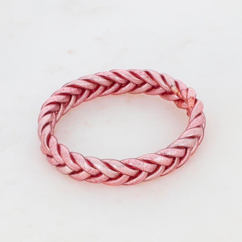 Geflochtener buddhistischer Armreif aus Roségold