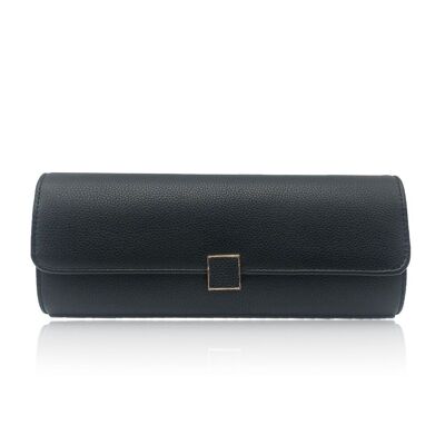 Women’s Large Clutch Bag with Metal Square Detail Open