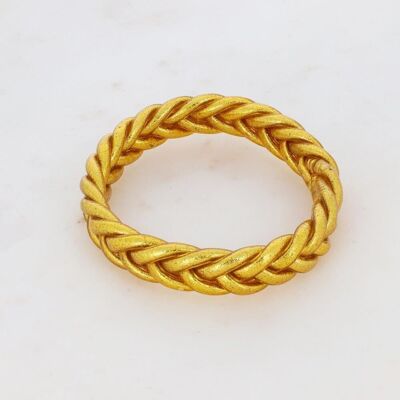Golden braided Buddhist bangle