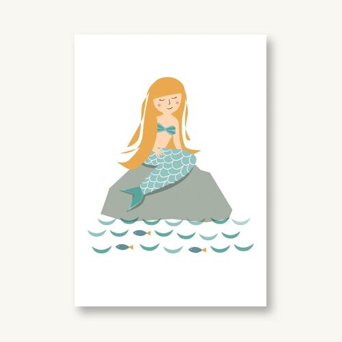 Postkarte kleine Meerjungfrau