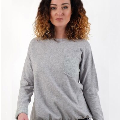 2115PU – Suéter de manga larga con cuello redondo