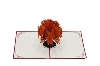 arbre, carte pop-up orange carte pliée 3d 3