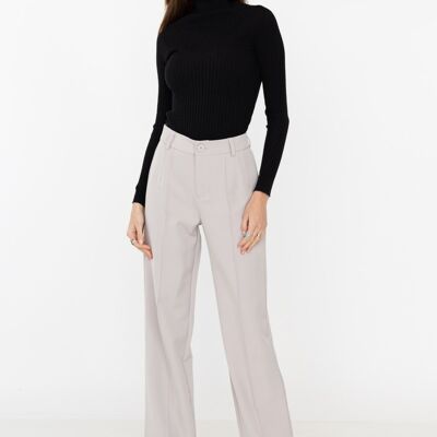 GRAY SLIM high-waisted trousers