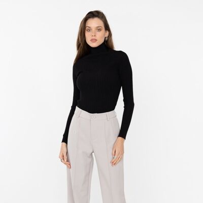 GRAY SLIM high-waisted trousers