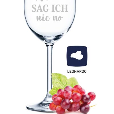 Leonardo Daily Weinglas mit Gravur - Zu Vino sag ich nie no 2.0 - 460 ml - Geeignet für Rotwein und Weißwein