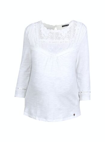 Chemise d'allaitement avec broderie et dentelle 6