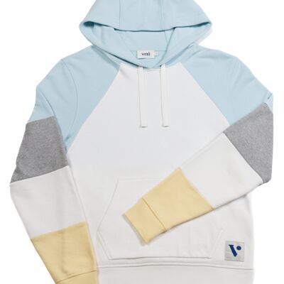 the multicolored hoodie