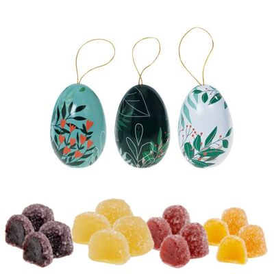 Set of 18 turquoise Easter eggs - Blueberry, Raspberry, Pear, Apricot balls - 50g