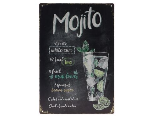 Mojito metalen bord 20x30cm