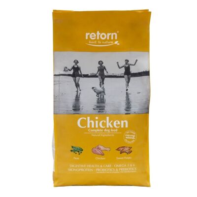 Pienso natural para perros de pollo croqueta regular de RETORN