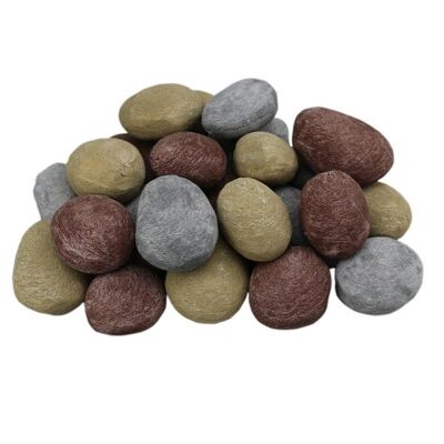 24 piece set - ceramic - ceramic - stones - combi colors - atmospheric fireplace - gas fireplace