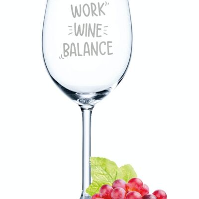 Leonardo Daily engraved wine glass - Work Wine Balance - 460 ml - Suitable for red and white wine