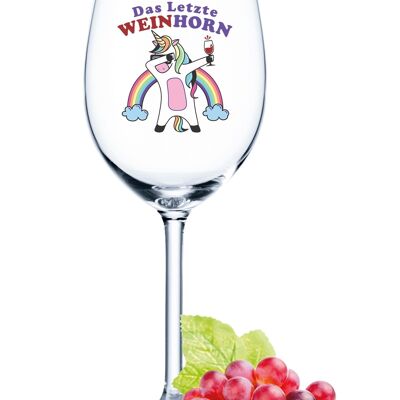 Leonardo Daily Bicchiere da vino stampato UV - Corno da vino - 460 ml - Adatto sia per vino rosso che bianco