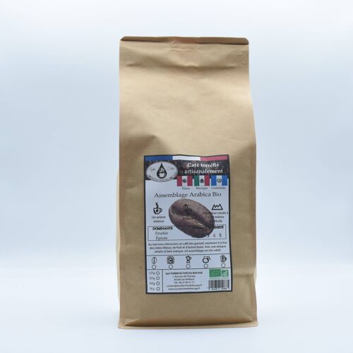 Café  assemblage Arabica Bio grains 125g