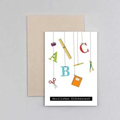 School enrollment card letters Finn ABC