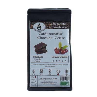 Café artesanal orgánico sabor cereza chocolate 125g