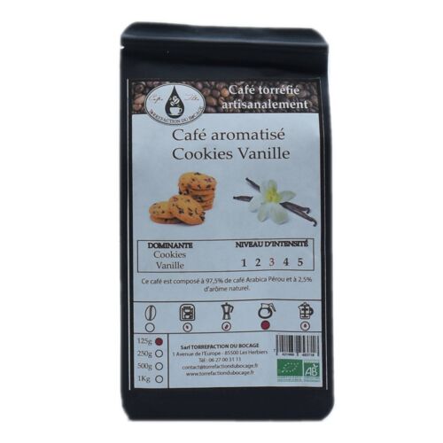 Café aromatisé cookies vanille bio artisanal 125g