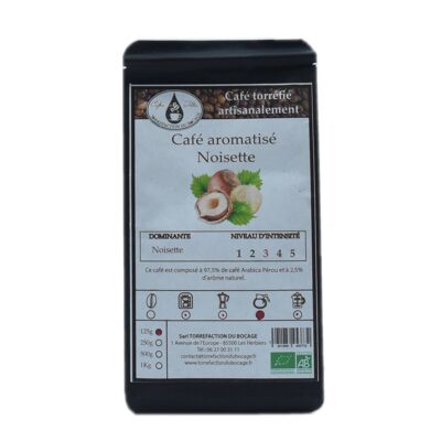 Café aromatisé noisette bio torréfaction artisanale 125g