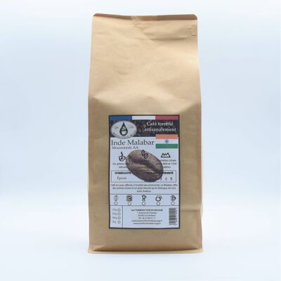 Café origine  Inde Malabar grains bio 125 g