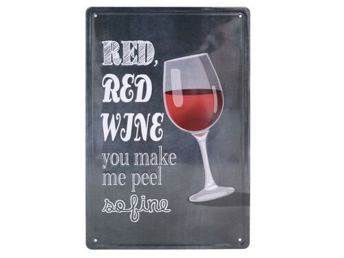 Wine metalen bord 20x30cm