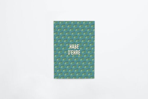 Postkarte aus dicker Bierdeckelpappe "Habe d'Ehre", 1 VE = 10 Karten