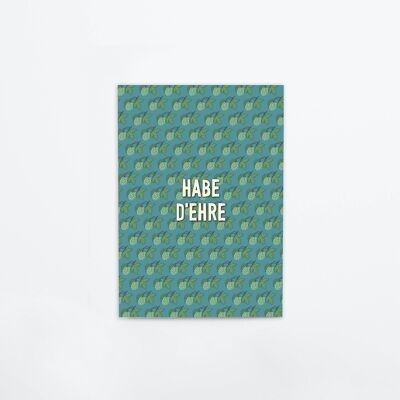 Postcard made of thick beermat cardboard "Habe d'Ehre", 1 PU = 10 cards