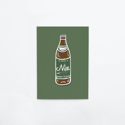 Postcard made of thick "Nix" beer mat cardboard, 1 PU = 10 cards