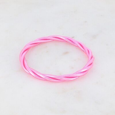 Pale pink twisted Buddhist bangle