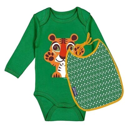 Tiger baby bodysuit and bib set
