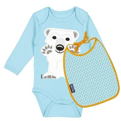 Eisbär-Baby-Bodysuit und Lätzchen-Set