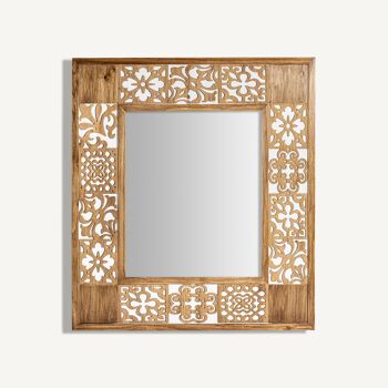 Miroir en bois suspendu Nazari - 80x3x90cm 1