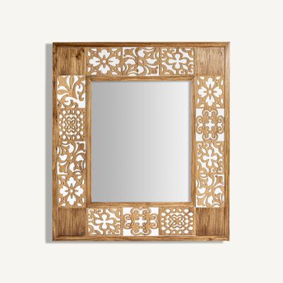 Miroir en bois suspendu Nazari - 80x3x90cm