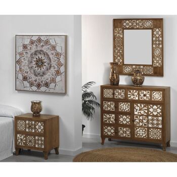 Miroir en bois suspendu Nazari - 80x3x90cm 3