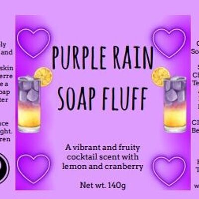 Pelusa de jabón de lluvia púrpura