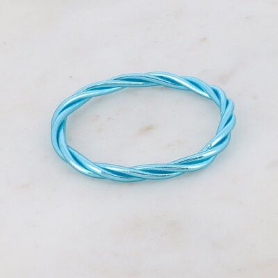 Sky blue twisted Buddhist bangle