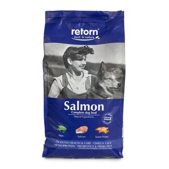 Aliment naturel pour chiens avec croquettes régulières au saumon de RETORN 1