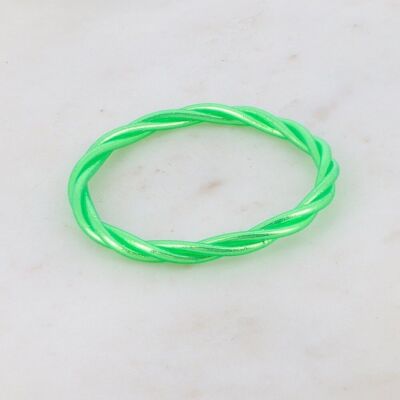 Neon green twisted Buddhist bangle