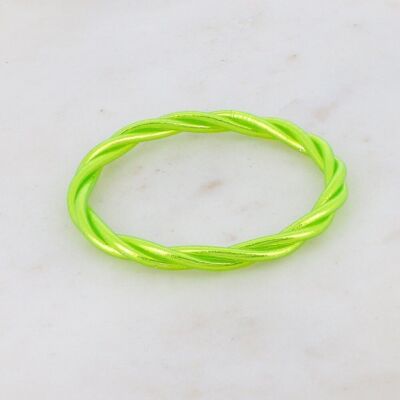 Neon anise twisted Buddhist bangle