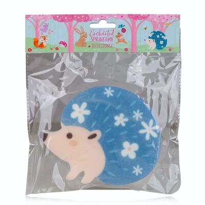 ENCHANTED SPRINGTIME bath sponge in the shape of a hedgehog in a gift box