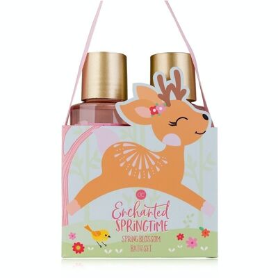 Bath set ENCHANTED SPRINGTIME in a gift bag, with shower gel and bubble bath
