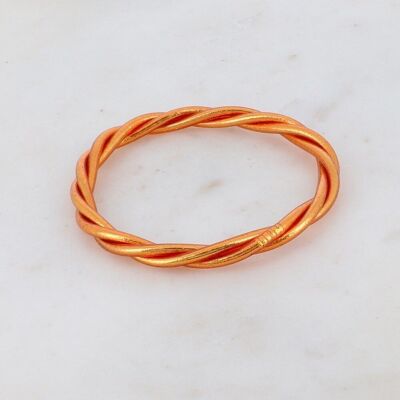 Dark copper twisted Buddhist bangle