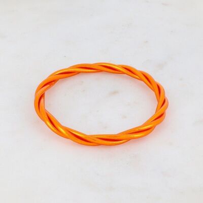 Orange twisted Buddhist bangle