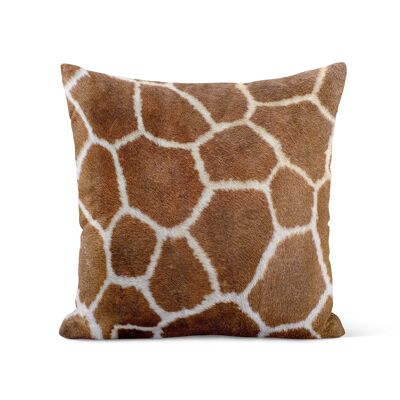 Decorative cushion, faux fur, giraffe, suede, 40x40cm, Giraffe skin effect