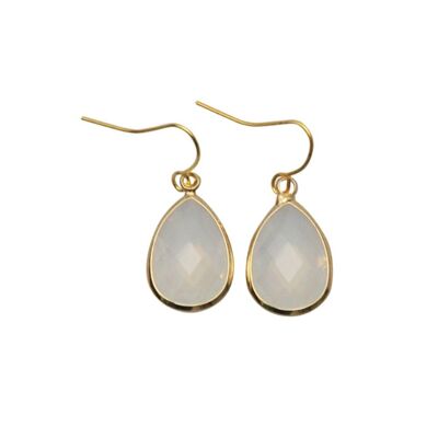 Teardrop earring medium - Off white - Gold